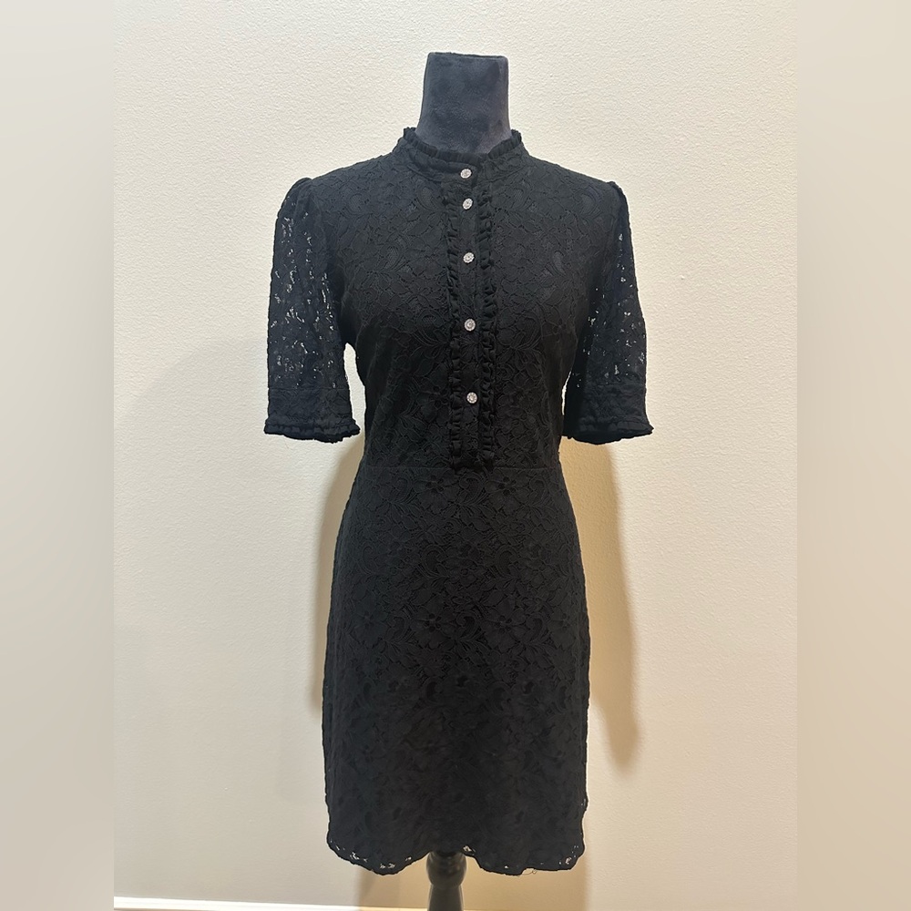 CeCe Black Lace Midi Dress